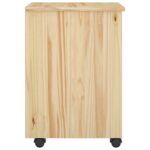 vidaXL Koliesková skriňa Hnedá 34 x 39 x 56 cm Masívna borovica – Obrázok 5