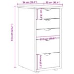 vidaXL Skrinkový Hnedá 34 x 39 x 61,5 cm Masívne borovicové drevo – Obrázok 9