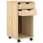 vidaXL Koliesková skriňa Hnedá 34 x 39 x 65,5 cm Masívna borovica – Obrázok 3