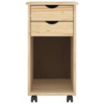 vidaXL Koliesková skriňa Hnedá 34 x 39 x 65,5 cm Masívna borovica – Obrázok 4