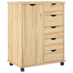 vidaXL Koliesková skriňa s kolesom Hnedá 63,5 x 39 x 79 cm – Obrázok 2