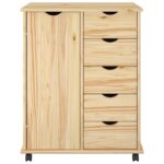 vidaXL Koliesková skriňa s kolesom Hnedá 63,5 x 39 x 79 cm – Obrázok 4
