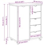 vidaXL Koliesková skriňa s kolesom Hnedá 63,5 x 39 x 79 cm – Obrázok 9