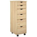 vidaXL Koliesková skriňa s kolesom Hnedá 34 x 39 x 93,5 cm – Obrázok 2