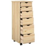 vidaXL Koliesková skriňa s kolesom Hnedá 34 x 39 x 93,5 cm – Obrázok 3