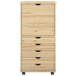 vidaXL Koliesková skriňa s kolesom Hnedá 53 x 39 x 103 cm – Obrázok 4