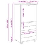 vidaXL Koliesková skriňa s kolesom Hnedá 53 x 39 x 103 cm – Obrázok 9