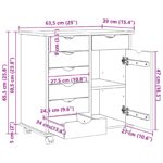 vidaXL Koliesková skriňa s kolesom Hnedá 63,5 x 39 x 65,5 cm – Obrázok 10