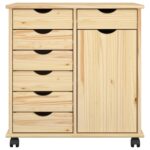 vidaXL Koliesková skriňa s kolesom Hnedá 63,5 x 39 x 65,5 cm – Obrázok 4
