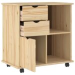 vidaXL Koliesková skriňa s kolesom Hnedá 63,5 x 39 x 65,5 cm – Obrázok 3