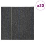 vidaXL Kobercová dlaždica Stredne šedá s pruhmi 50 x 50 cm 20 pcs – Obrázok 3
