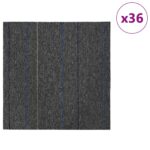 vidaXL Kobercová dlaždica Stredne šedá s pruhmi 50 x 50 cm 36 pcs – Obrázok 3