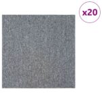 vidaXL Kobercová dlaždica Svetlosivá 50 x 50 cm 20 pcs PP a Bitúmen – Obrázok 3