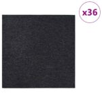vidaXL Kobercová dlaždica Tmavosivá 50 x 50 cm 36 pcs PP a Bitúmen – Obrázok 3