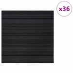 vidaXL Kobercová dlaždica Prúžkovaná svetlosivá 50 x 50 cm 36 pcs – Obrázok 3