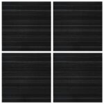 vidaXL Kobercová dlaždica Prúžkovaná tmavo šedá 50 x 50 cm 4 pcs – Obrázok 3