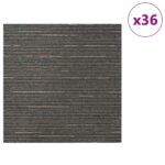 vidaXL Kobercová dlaždica Pruhovaná tmavohnedá 50 x 50 cm 36 pcs – Obrázok 3