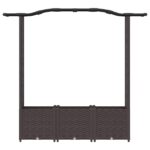 vidaXL Vyvýšený záhon s mriežkou a strechou Hnedá 164 x 40 x 138 cm PP – Obrázok 4