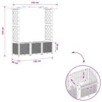 vidaXL Vyvýšený záhon s mriežkou a strechou Hnedá 164 x 40 x 138 cm PP – Obrázok 8