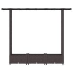 vidaXL Vyvýšený záhon s mriežkou a strechou Hnedá 164 x 40 x 121 cm PP – Obrázok 4