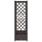vidaXL Vyvýšený záhon s mriežkou a strechou Hnedá 203 x 40 x 121 cm PP – Obrázok 5
