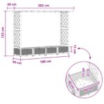 vidaXL Vyvýšený záhon s mriežkou a strechou Hnedá 203 x 40 x 121 cm PP – Obrázok 8