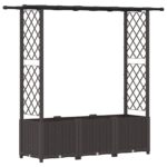 vidaXL Vyvýšený záhon s mriežkou a strechou Hnedá 162,5 x 40 x 136 cm – Obrázok 2