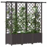 vidaXL Vyvýšený záhon s mriežkou a strechou Hnedá 162,5 x 40 x 136 cm – Obrázok 3