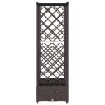 vidaXL Vyvýšený záhon s mriežkou a strechou Hnedá 164 x 40 x 121 cm PP – Obrázok 4