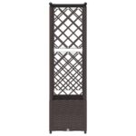 vidaXL Vyvýšený záhon s mriežkou a strechou Hnedá 124 x 40 x 136 cm PP – Obrázok 4