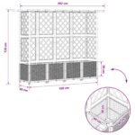 vidaXL Vyvýšený záhon s mriežkou a strechou Hnedá 202 x 40 x 136 cm PP – Obrázok 8