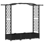 vidaXL Vyvýšený záhon s mriežkou a strechou Čierna 169 x 40 x 123 cm – Obrázok 2