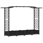 vidaXL Vyvýšený záhon s mriežkou a strechou Čierna 207 x 40 x 123 cm – Obrázok 2