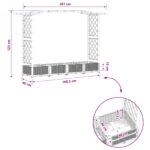vidaXL Vyvýšený záhon s mriežkou a strechou Čierna 207 x 40 x 123 cm – Obrázok 8