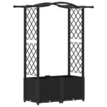 vidaXL Vyvýšený záhon s mriežkou a strechou Čierna 125 x 40 x 138 cm – Obrázok 2