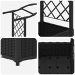 vidaXL Vyvýšený záhon s mriežkou a strechou Čierna 125 x 40 x 138 cm – Obrázok 6