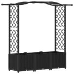 vidaXL Vyvýšený záhon s mriežkou a strechou Čierna 164 x 40 x 138 cm – Obrázok 2