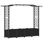 vidaXL Vyvýšený záhon s mriežkou a strechou Čierna 204 x 40 x 138 cm – Obrázok 2
