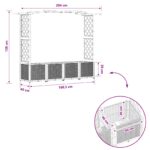 vidaXL Vyvýšený záhon s mriežkou a strechou Čierna 204 x 40 x 138 cm – Obrázok 8