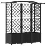 vidaXL Vyvýšený záhon s mriežkou a strechou Čierny 163 x 40 x 138 cm – Obrázok 5
