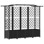 vidaXL Vyvýšený záhon s mriežkou a strechou Čierny 204 x 40 x 138 cm – Obrázok 2