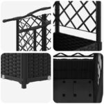 vidaXL Vyvýšený záhon s mriežkou a strechou Čierny 204 x 40 x 138 cm – Obrázok 6