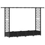 vidaXL Vyvýšený záhon s mriežkou a strechou Čierna 203 x 40 x 121 cm – Obrázok 2