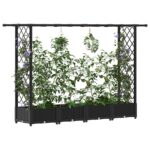 vidaXL Vyvýšený záhon s mriežkou a strechou Čierna 203 x 40 x 121 cm – Obrázok 3