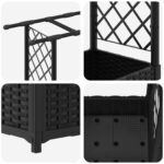 vidaXL Vyvýšený záhon s mriežkou a strechou Čierna 203 x 40 x 121 cm – Obrázok 6