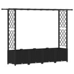 vidaXL Vyvýšený záhon s mriežkou a strechou Čierna 203 x 40 x 136 cm – Obrázok 2