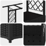 vidaXL Vyvýšený záhon s mriežkou a strechou Čierna 203 x 40 x 136 cm – Obrázok 6