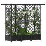 vidaXL Vyvýšený záhon s mriežkou a strechou Čierna 164 x 40 x 121 cm – Obrázok 3