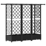 vidaXL Vyvýšený záhon s mriežkou a strechou Čierna 164 x 40 x 121 cm – Obrázok 5