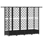 vidaXL Vyvýšený záhon s mriežkou a strechou Čierna 202,5 x 40 x 121 cm – Obrázok 2